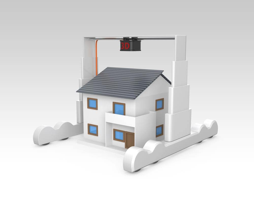 Enorme impresora industrial 3D construir una casa