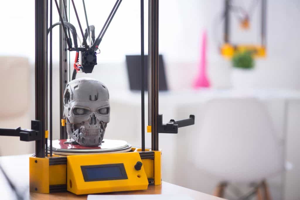Primer plano del modelo impreso en la impresora 3D